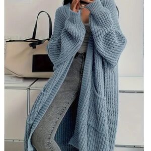 New! Boho blue chunky cardigan